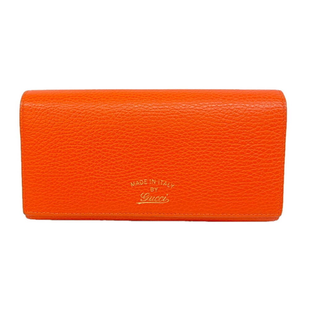 Gucci Swing Long Wallet 354498 Leather Orange Champagne Women's